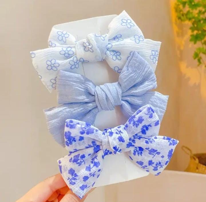 RF368- 6 Pcs New Fabric Bow Hair Clip.