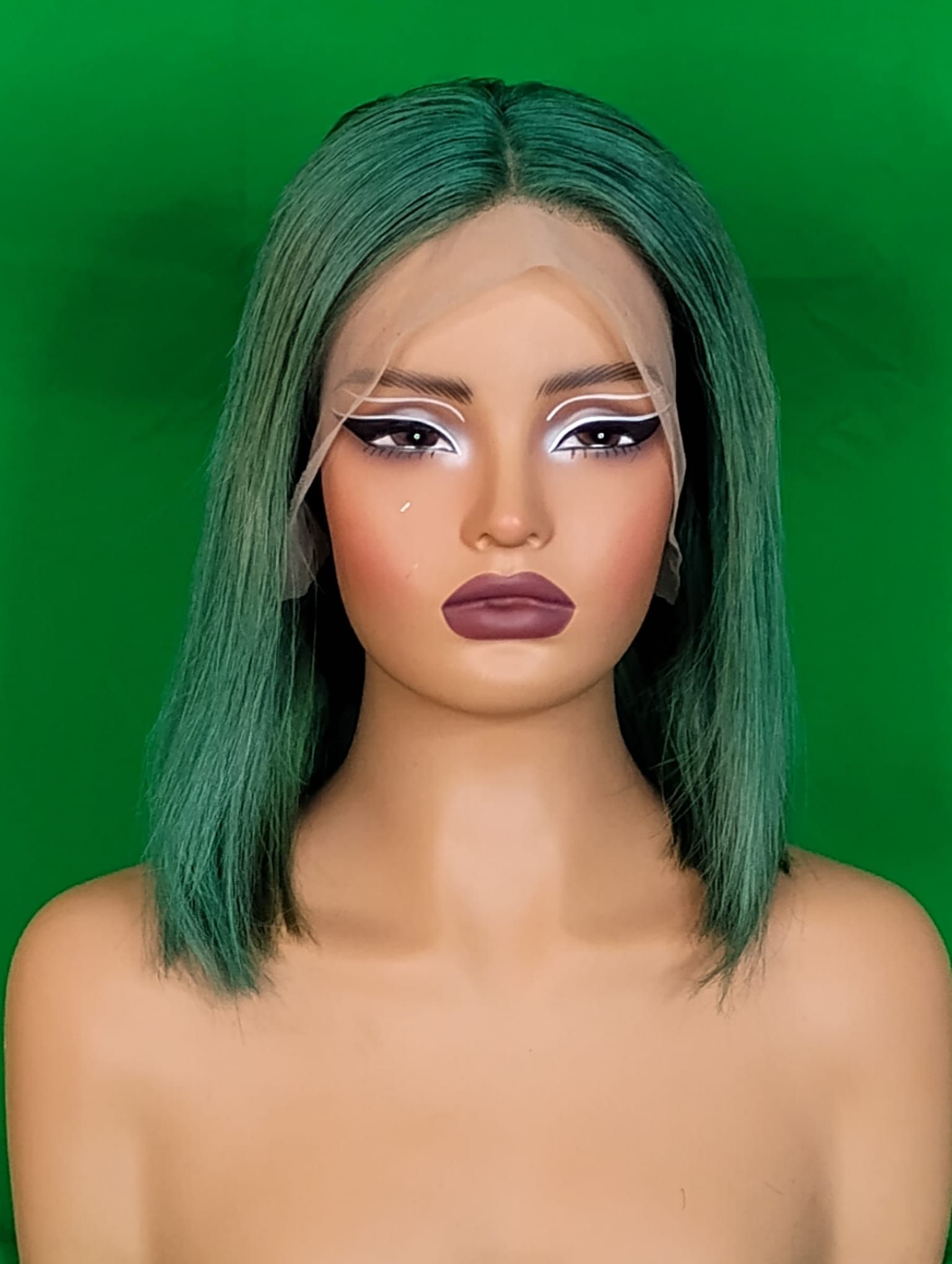 RF368 - 14 Inches 13x4 HD Transparent Lace Wig   Money Yellow/Green Straight
