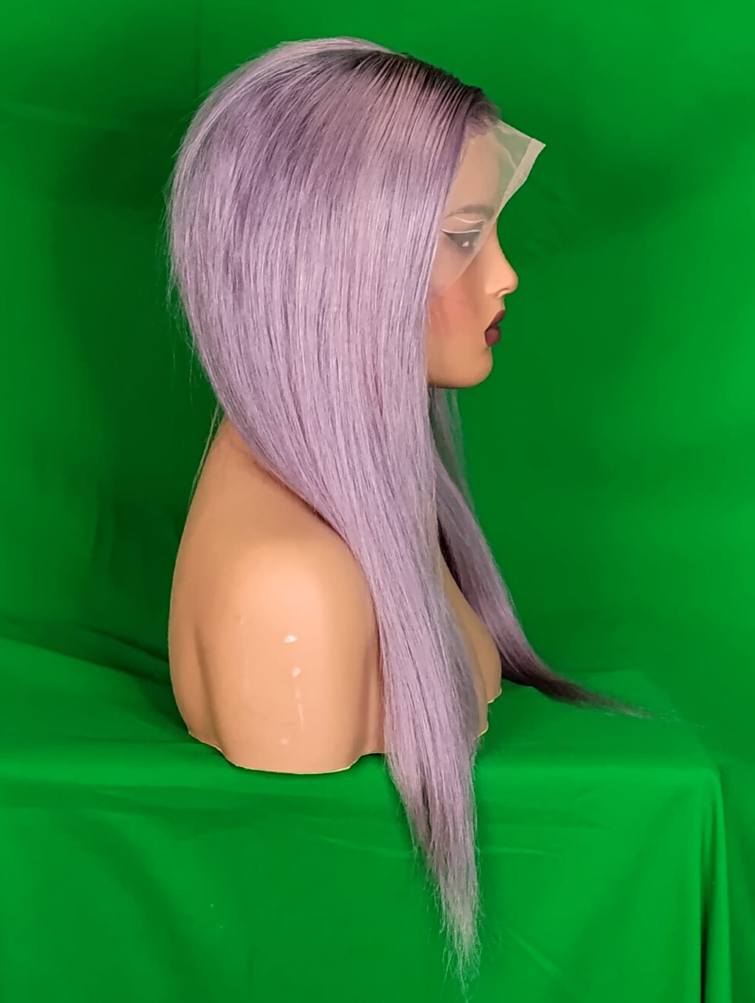 RF368 - 26  Inches 13x4 HD Transparent Lace Wig   Gray Straight