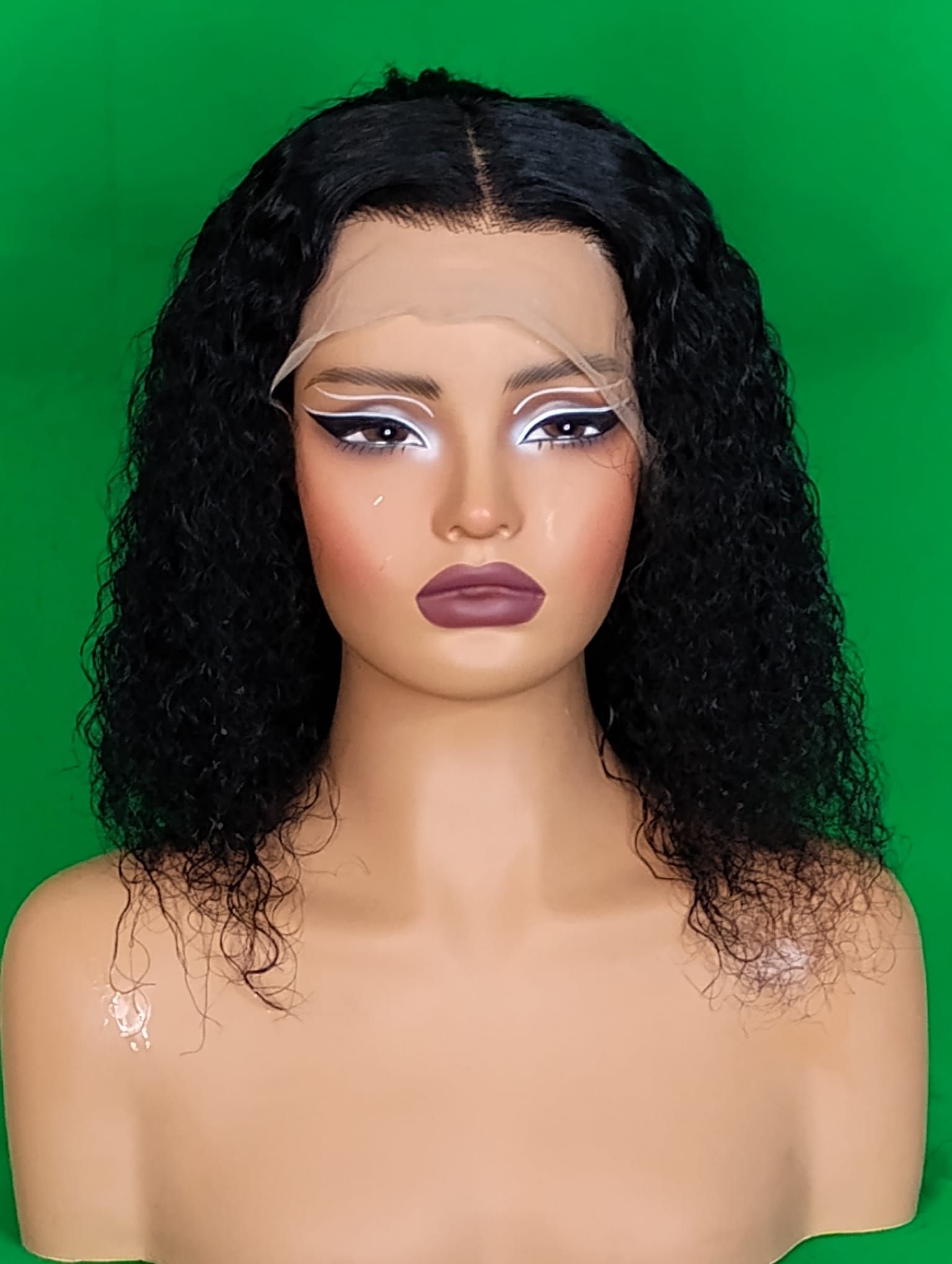 RF368 - 16 Inches 13x4 HD Transparent Lace Wig   National Black Jerry