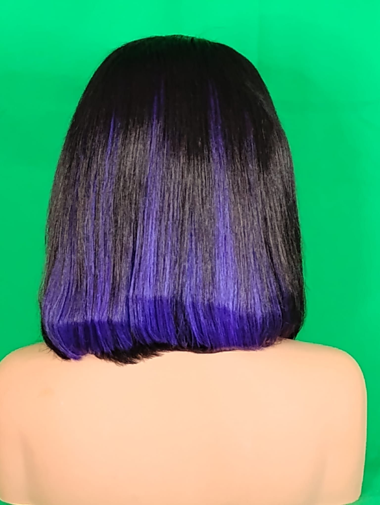 RF368 - 14 Inches 13x4 HD Transparent Lace Wig   Ombre Royal Purple/Black Straight