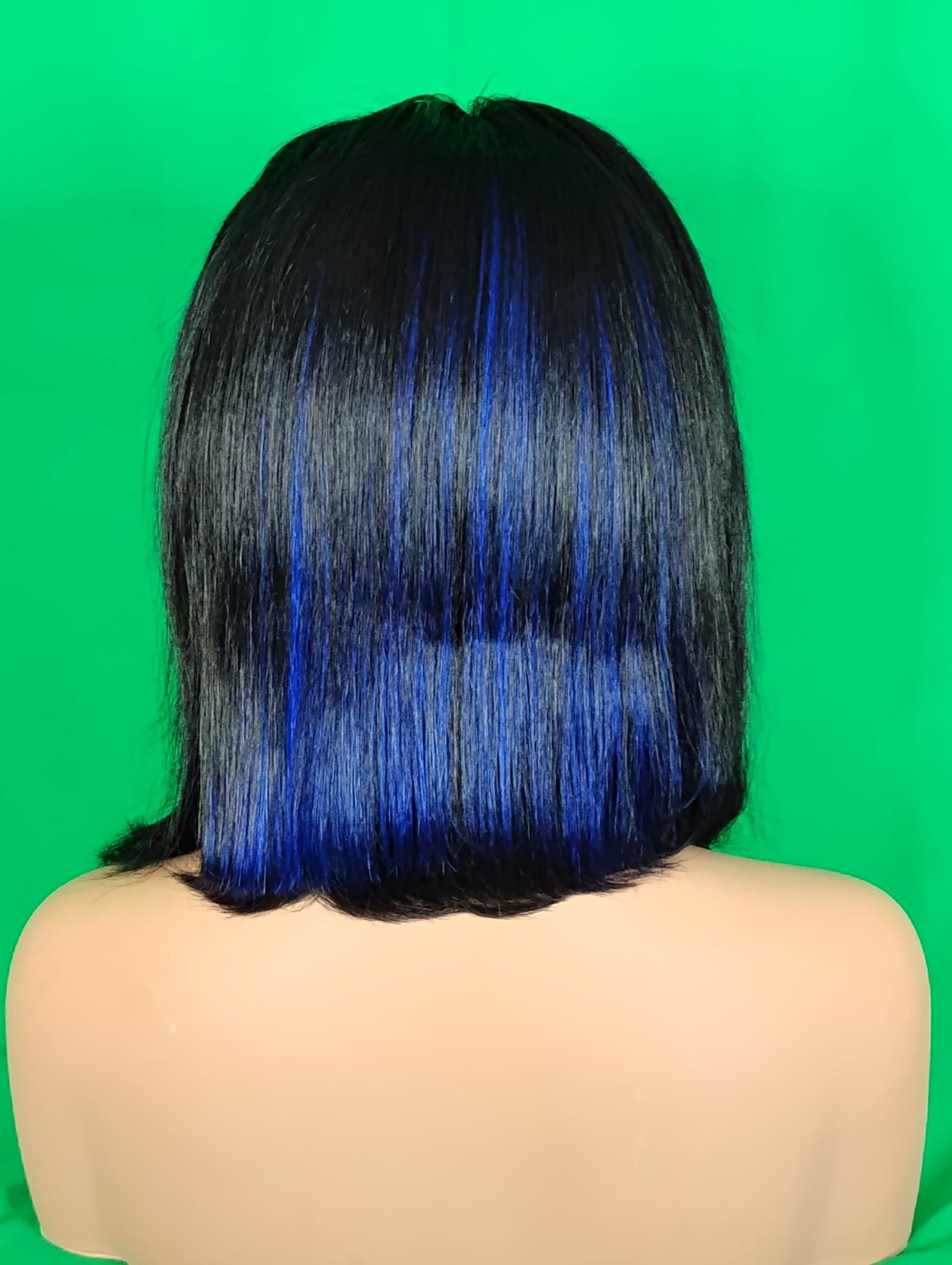 RF368 - 14 Inches 13x4 HD Transparent Lace Wig   Ombre Royal /Black Straight