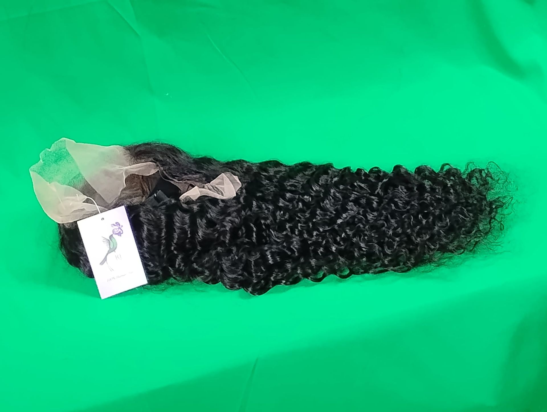 RF368 - 18 Inches 13x4 HD Transparent Lace Wig   Deep Wave Natural Black