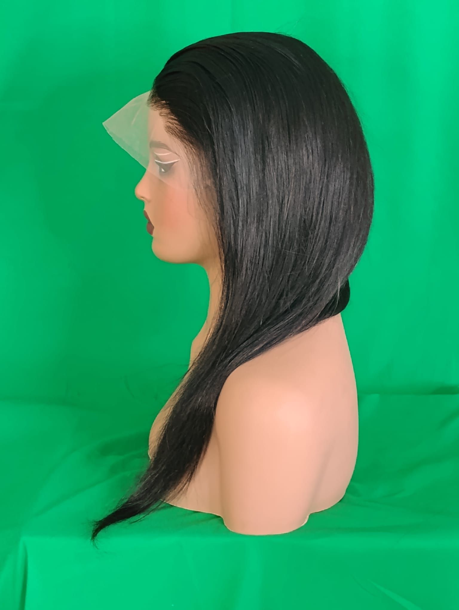 RF368 - 18 Inches 13x4 HD Transparent Lace Wig   Natural Black Straight .
