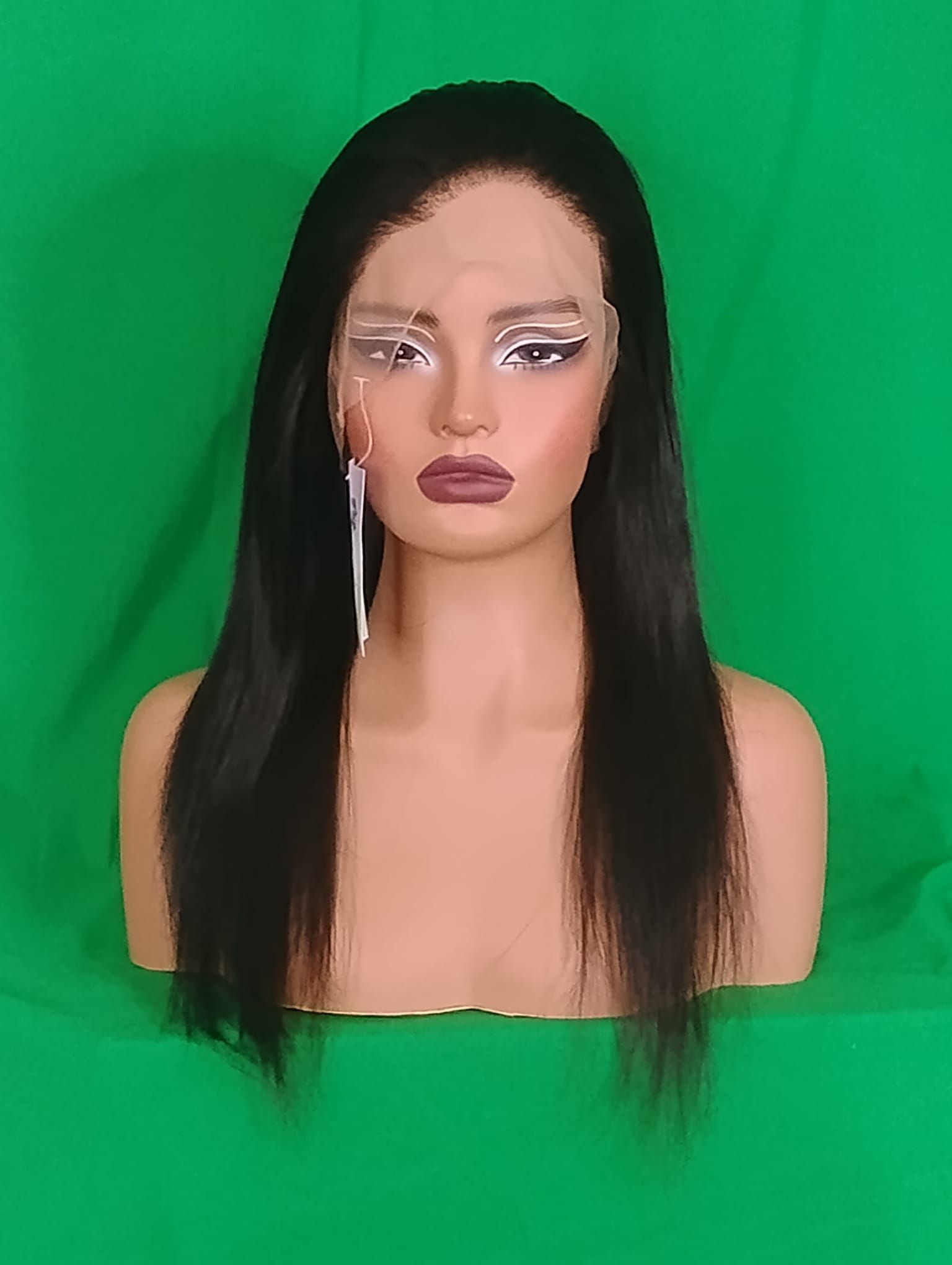 RF368 - 16 Inches 13x4 HD Transparent Lace Wig   National Black Straight