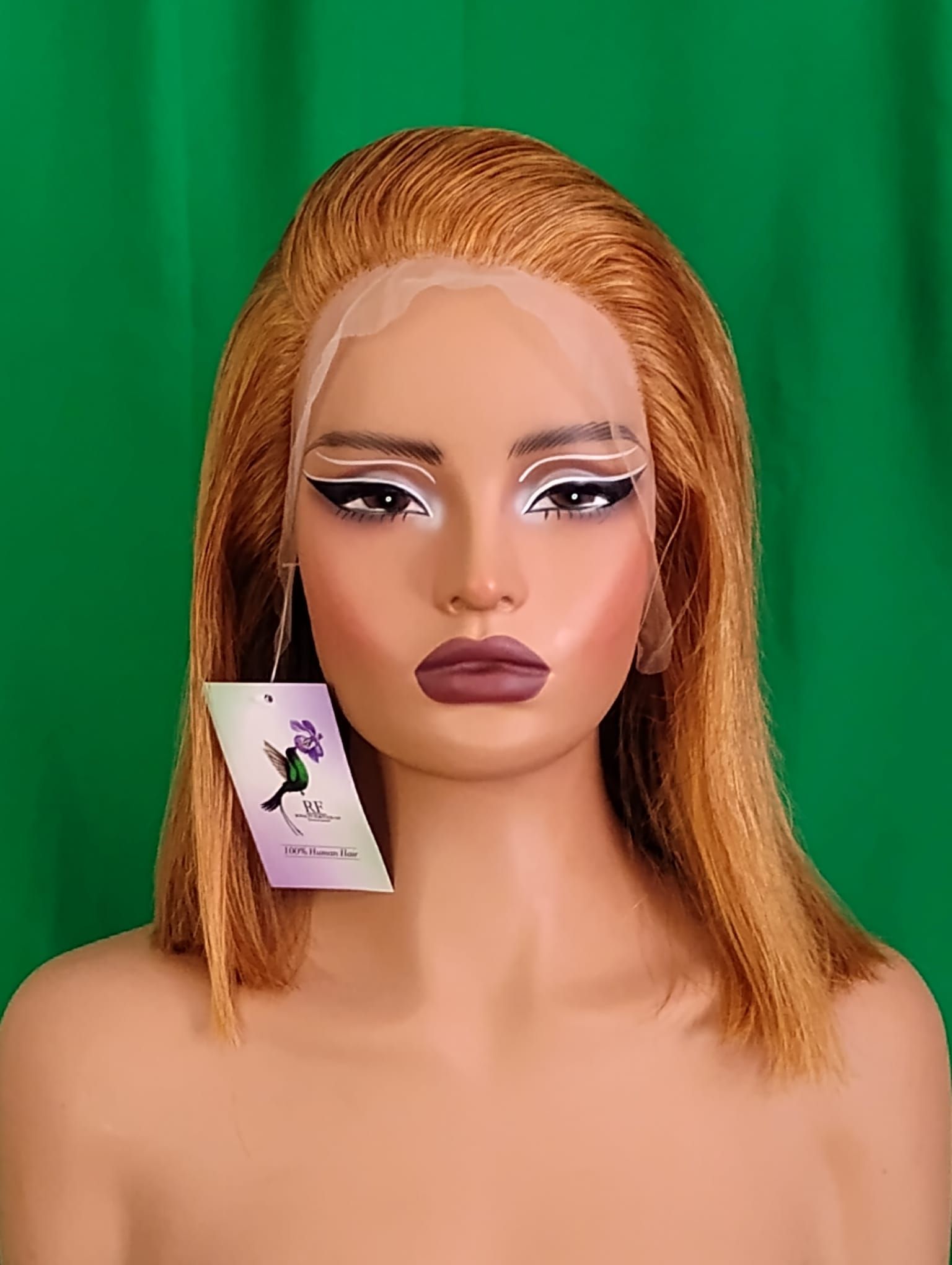 RF368 - 12 Inches 13x4 HD Transparent Lace Wig   27# Straight Bob