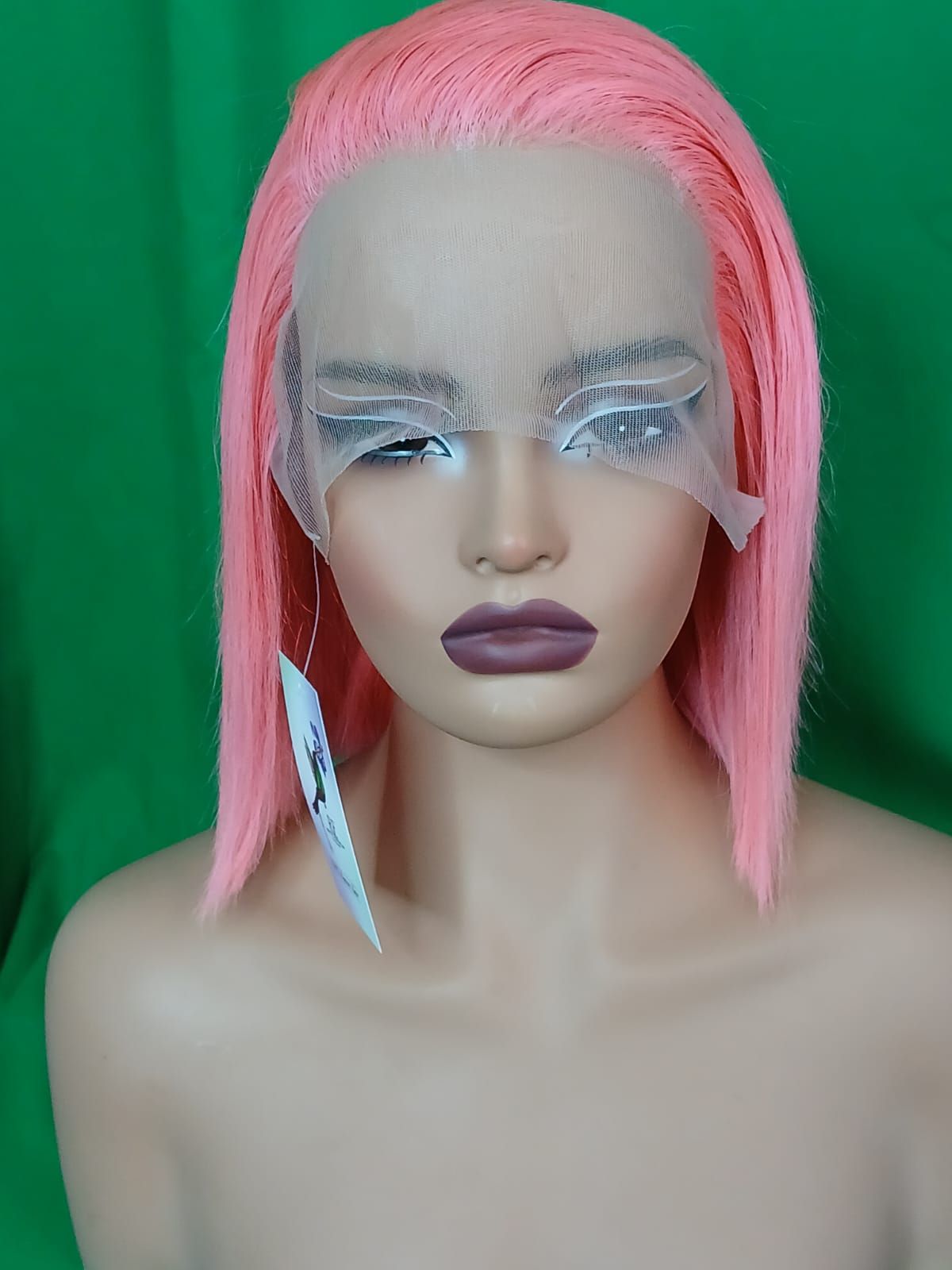 RF368 - 10 Inch Light Pink Bob 13x4 HD Transparent Lace Wig