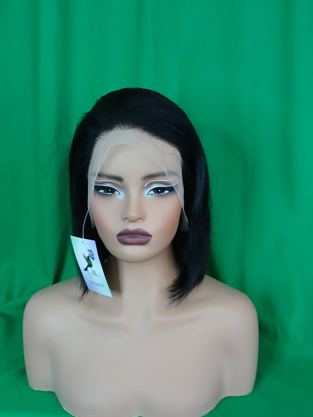 RF368 - 10 Inches 13x4 HD Transparent Lace Wig Natural Black Bob