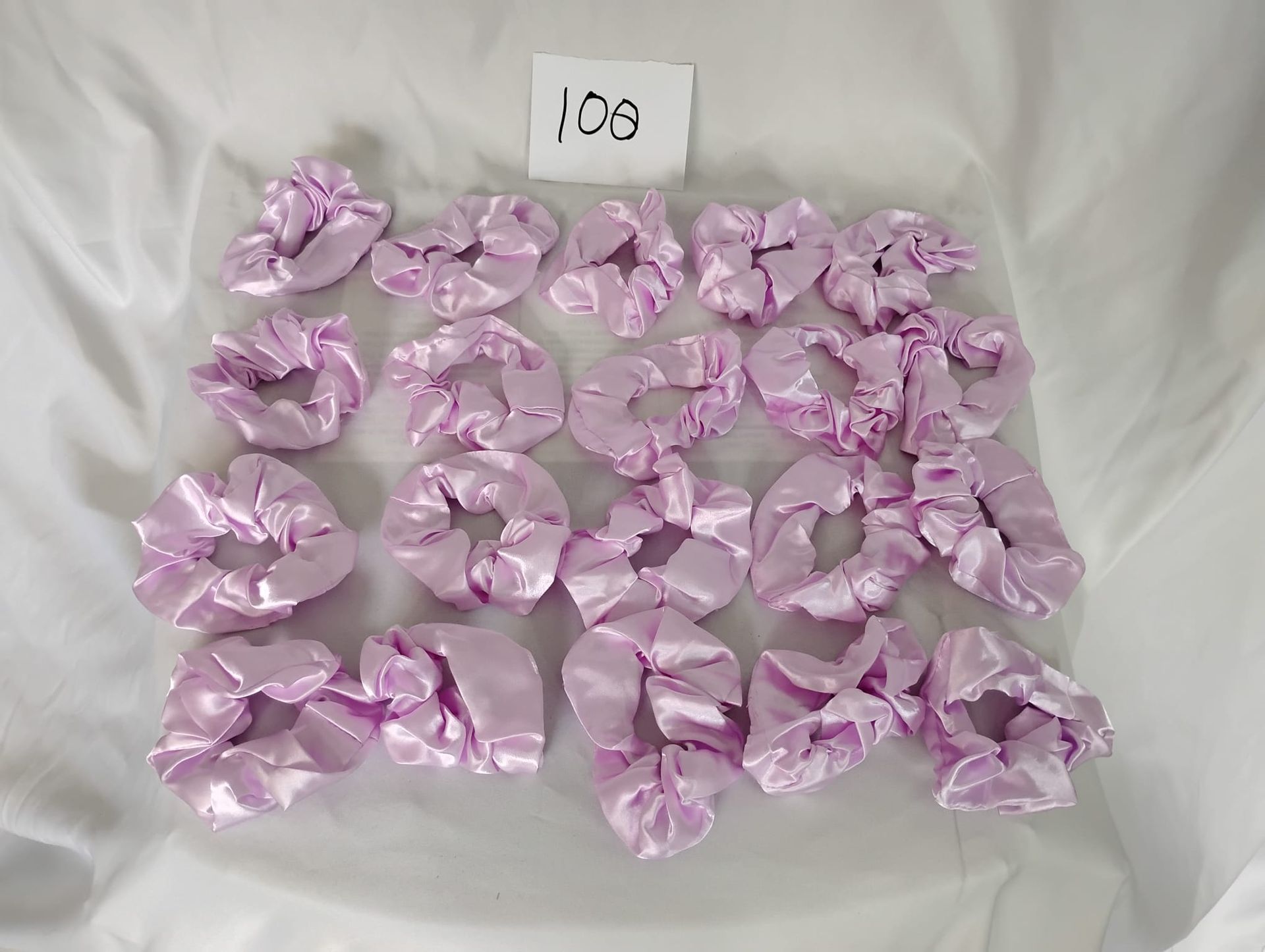 RF368- Satin /Silk Light Purple Scrunchie.