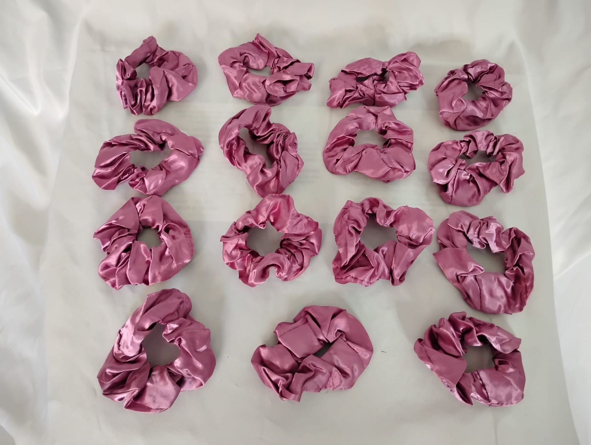 RF368 -6 Satin /Silk Blush Pink Scrunchie.