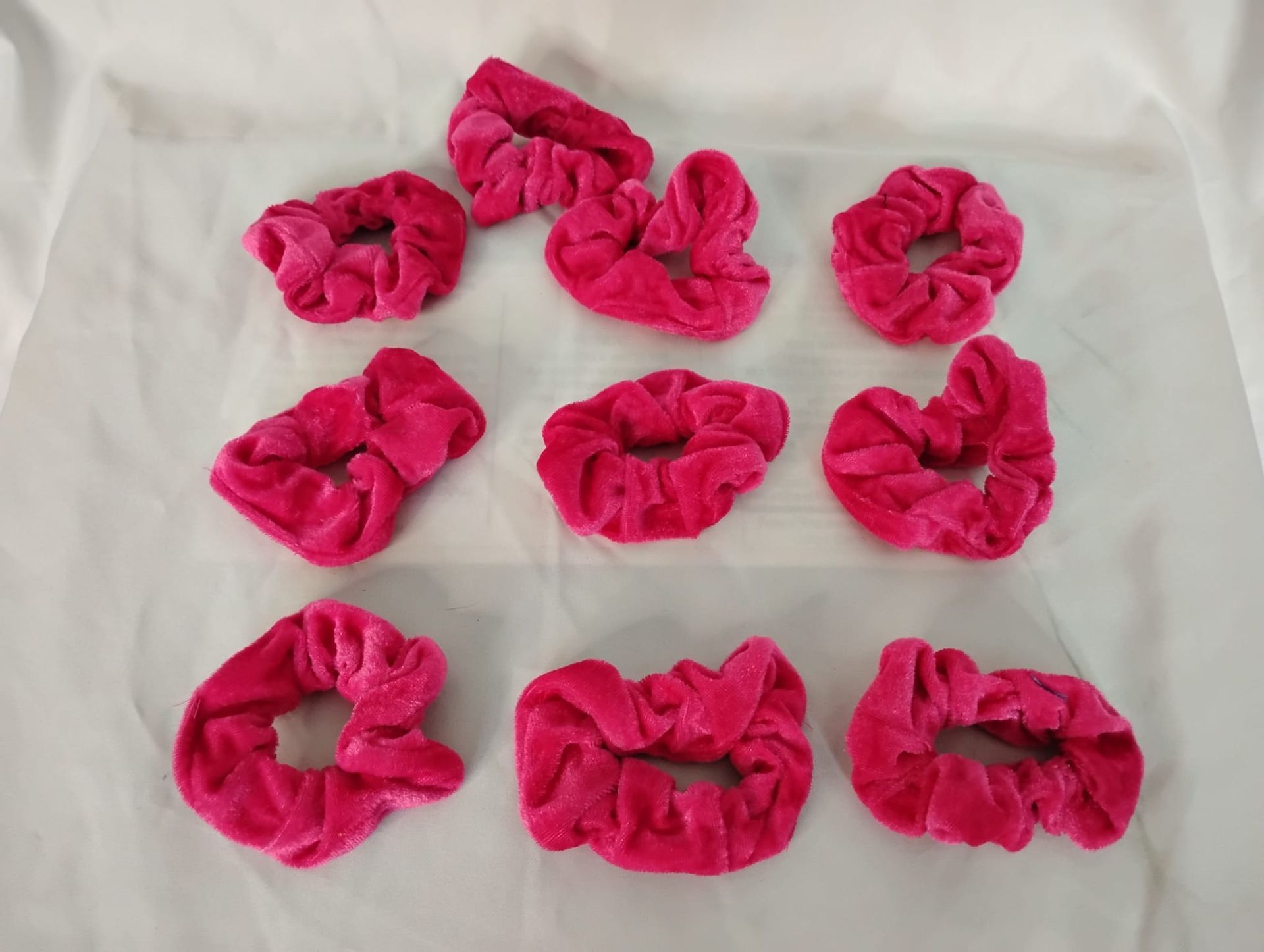RF368 -6 Hot Pink Velvet Scrunchie.