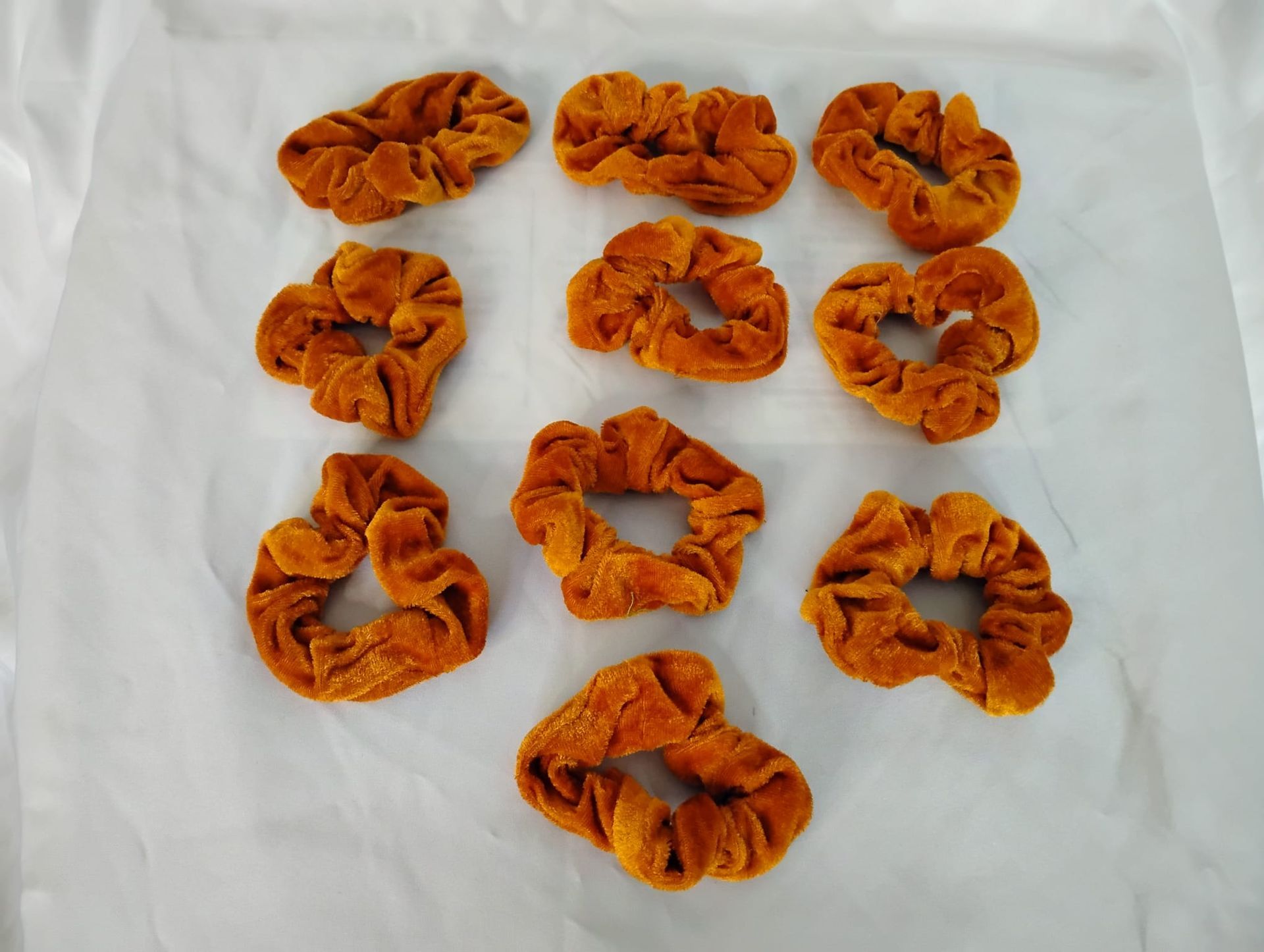 RF368 -6 Burnt Orange Velvet Scrunchie.