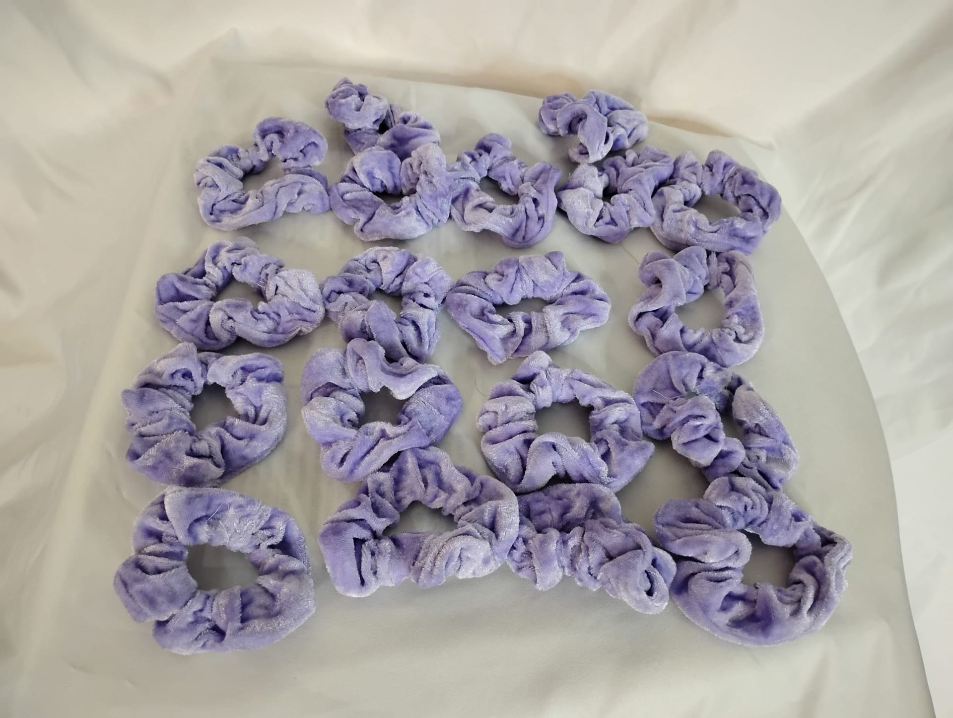RF368 -6 Lavender Velvet Scrunchie.