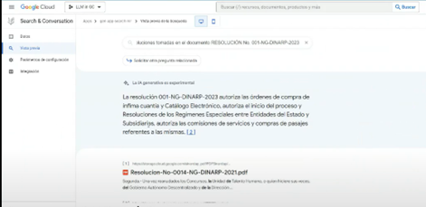 Figura 6. Aplicación generativa para búsqueda.