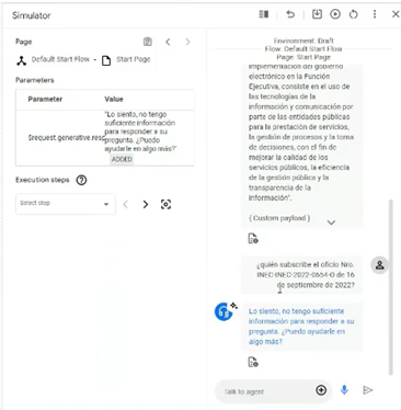 Figura 7. Aplicación generativa para chat.