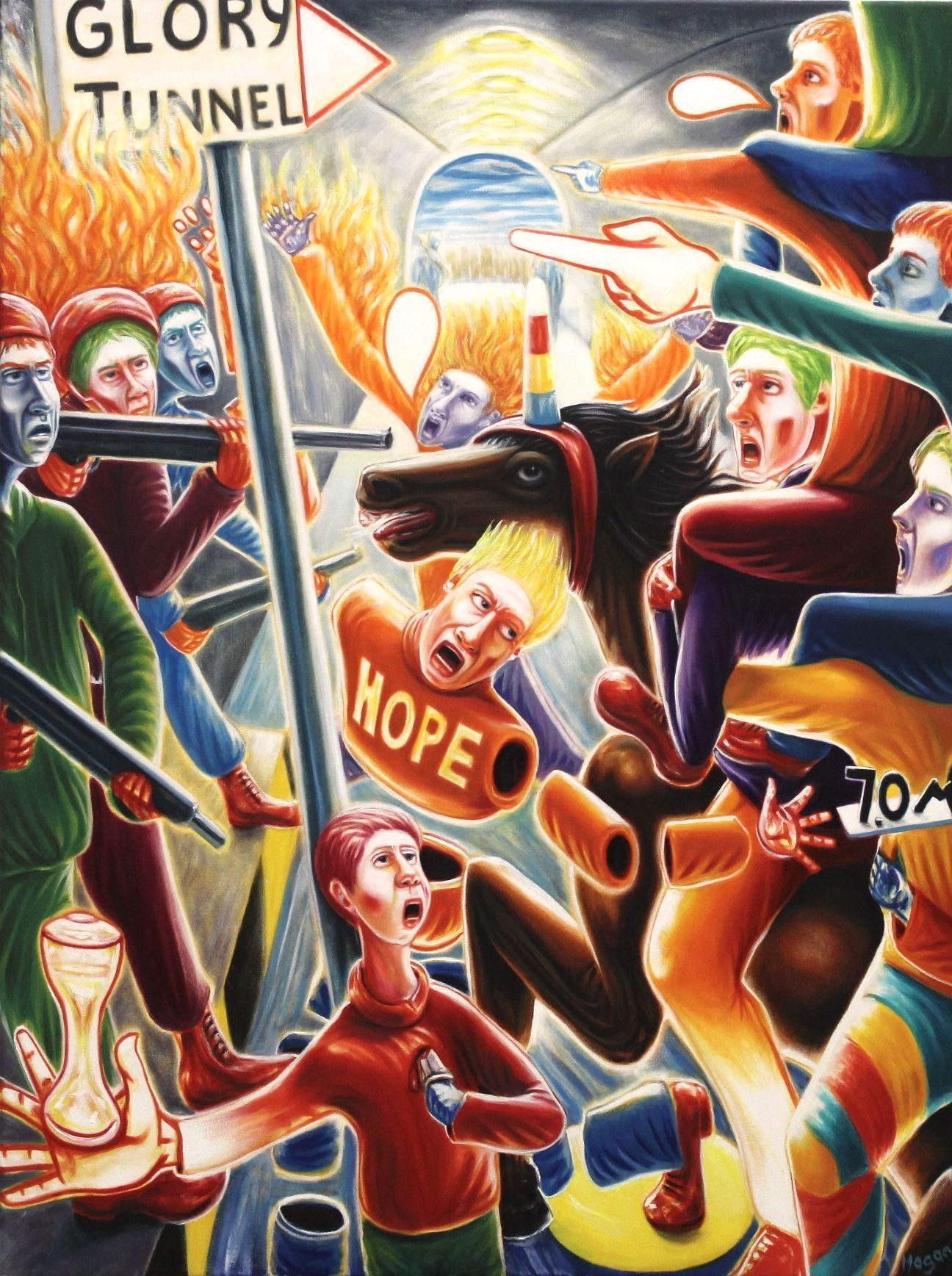 People reaching toward a 