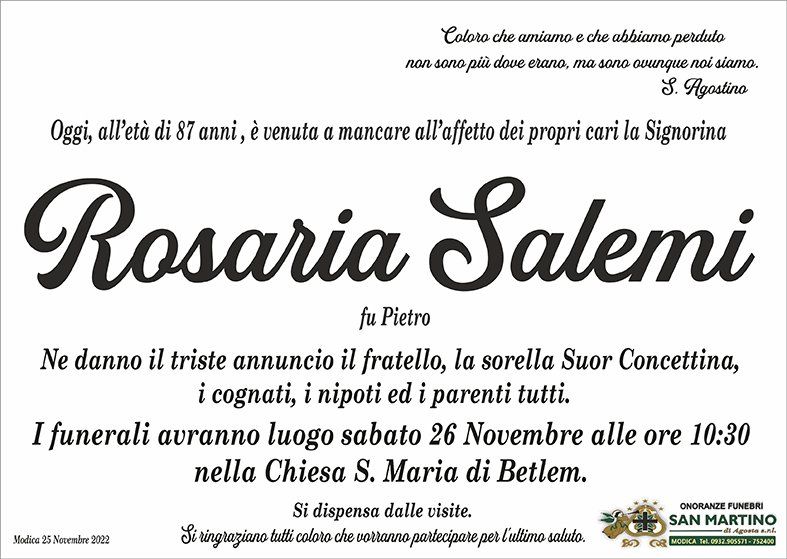 necrologio Rosario Salemi