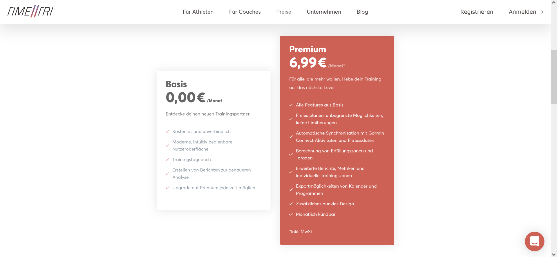 Time2Tri - Preismodelle für Athleten (Basis und Premium) Time2Tri - Preismodelle für Athleten (Basis und Premium)