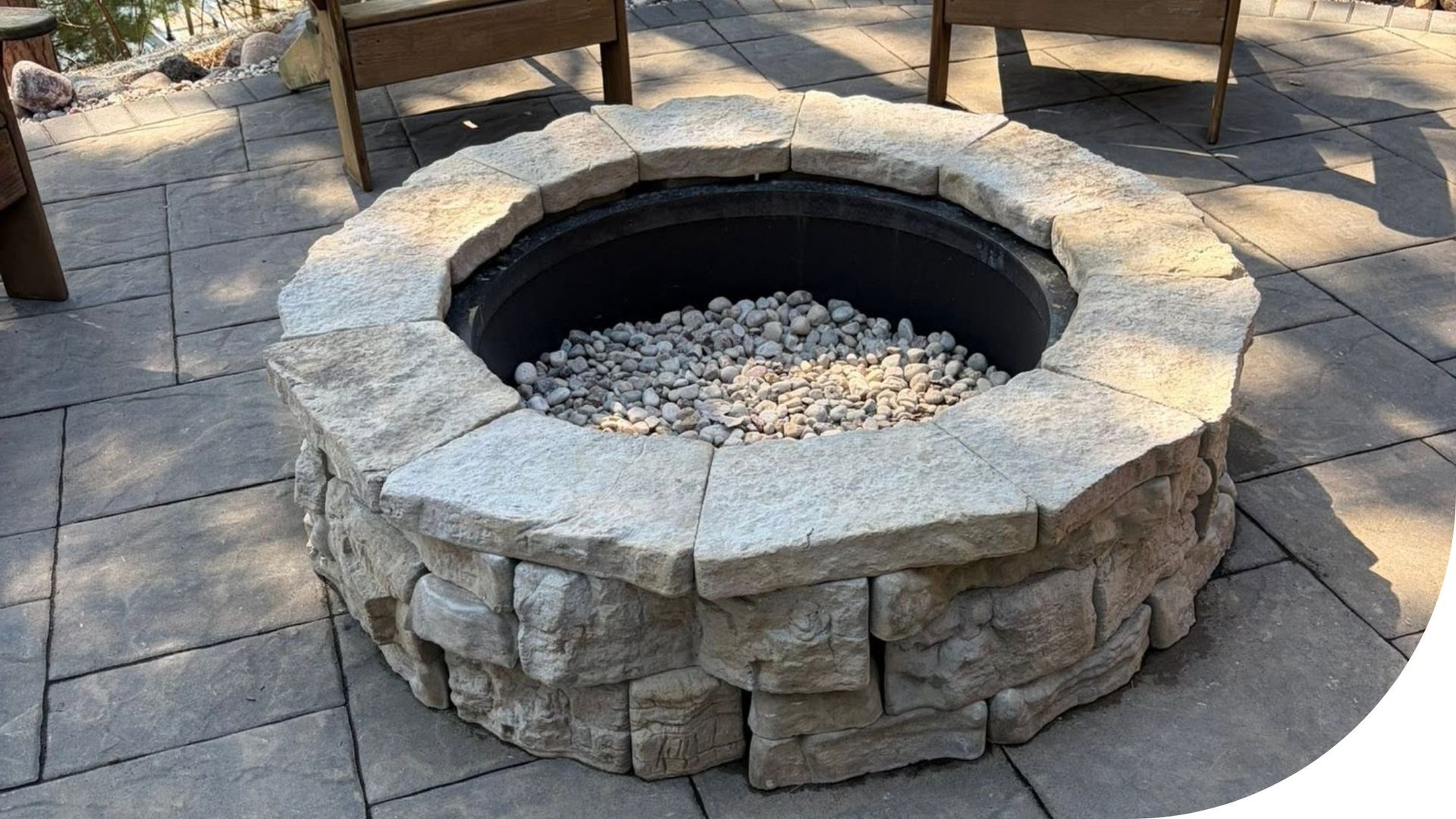 fall fire pit patio upgrade Wisconsin