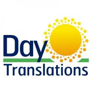 The Day Translations logo features the blue text