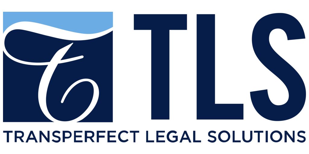 The logo for TransPerfect Legal Solutions features a stylized letter