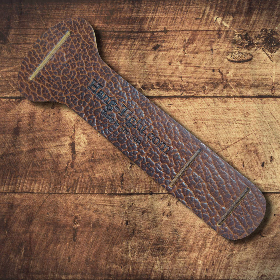 (LIMITED SUPPLY) Cognac Bison Leather Hang-Tight.com Logo