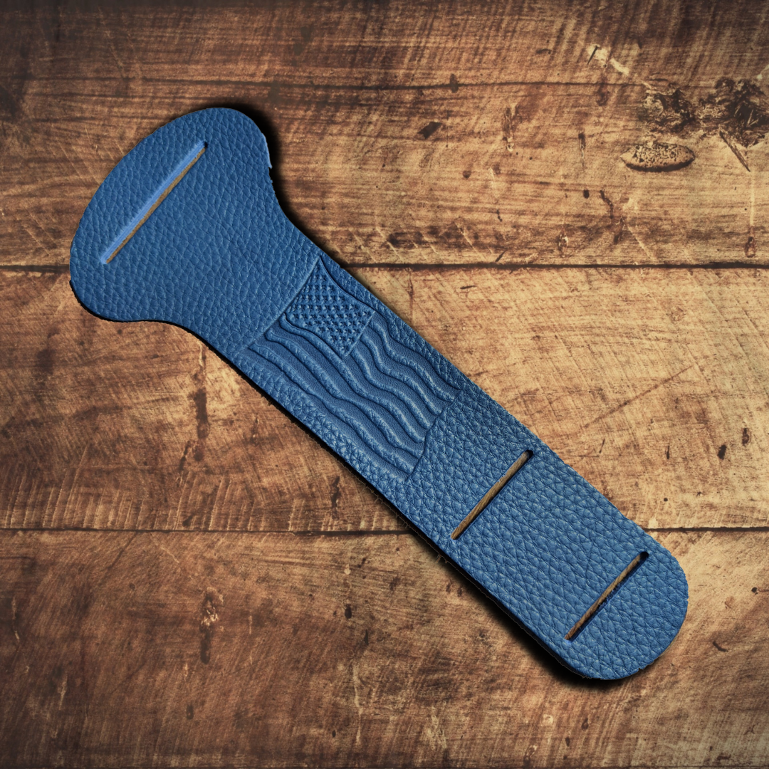 (LIMITED SUPPLY) Blue Leather American Flag Logo