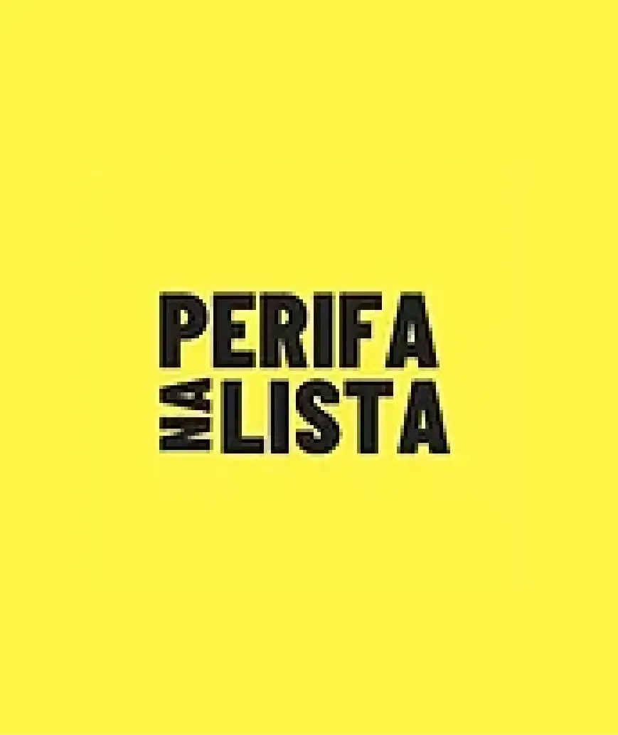 Texto preto “NA PERIFA LISTA” sobre fundo amarelo brilhante.