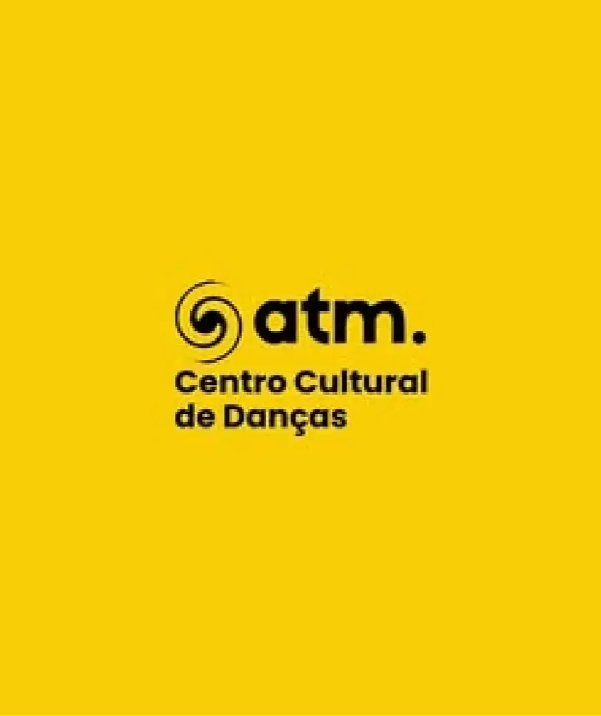 Yellow background with black atm. Centro Cultural de Danças logo and text