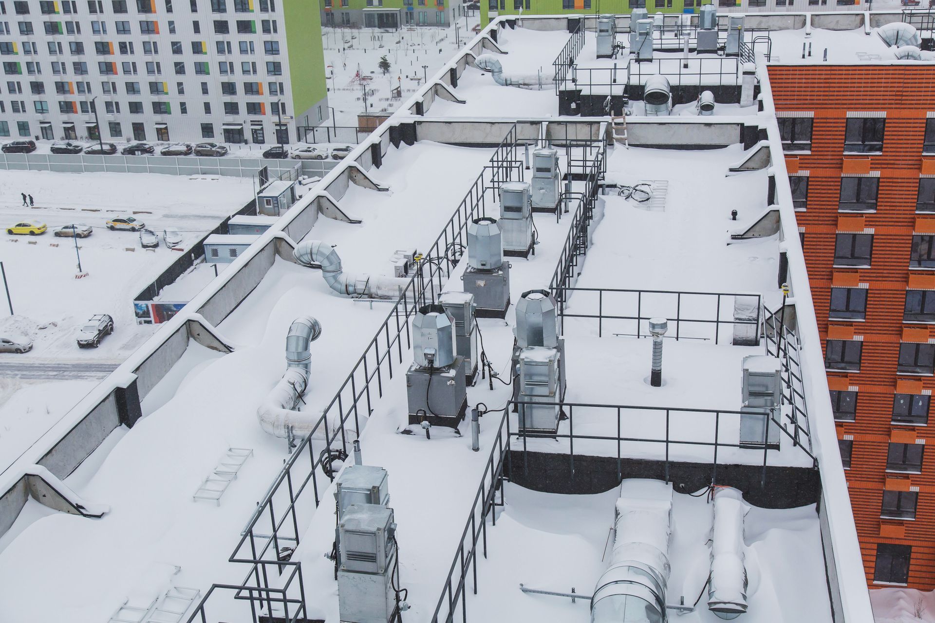 Commercial roof repair in winter