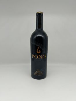 A bottle of wine with a white flower on the label.
