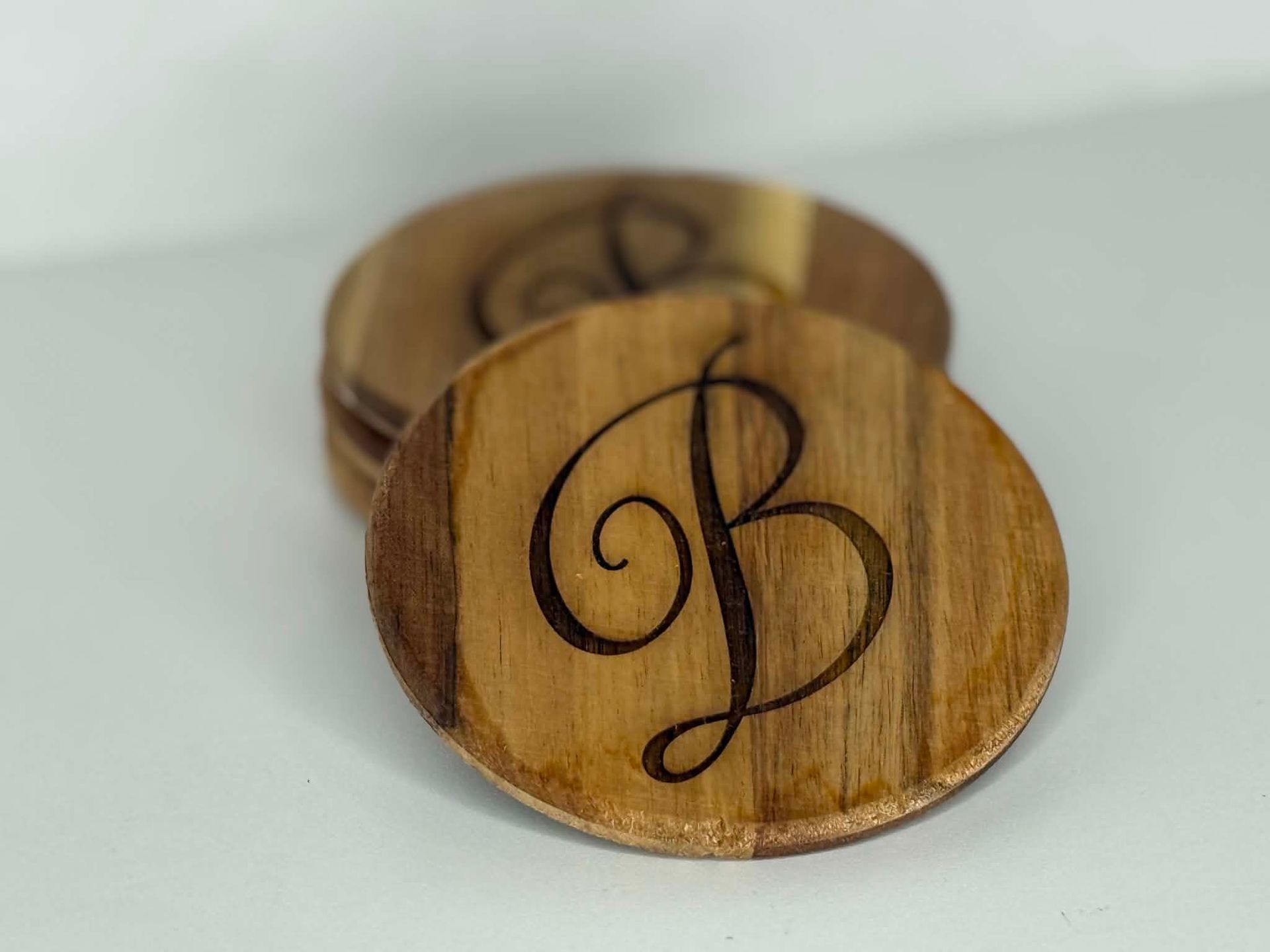 Custom Engraved Wooden Coaster Set
