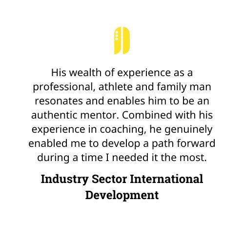 Testimonial about a mentor with experience in professional sports, family, and coaching.