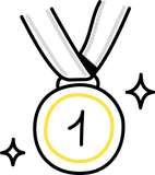 Gold medal with number 