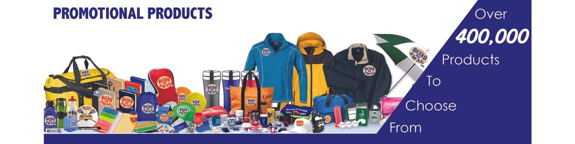 Promotional Products with BrandMySwag.com log on them.