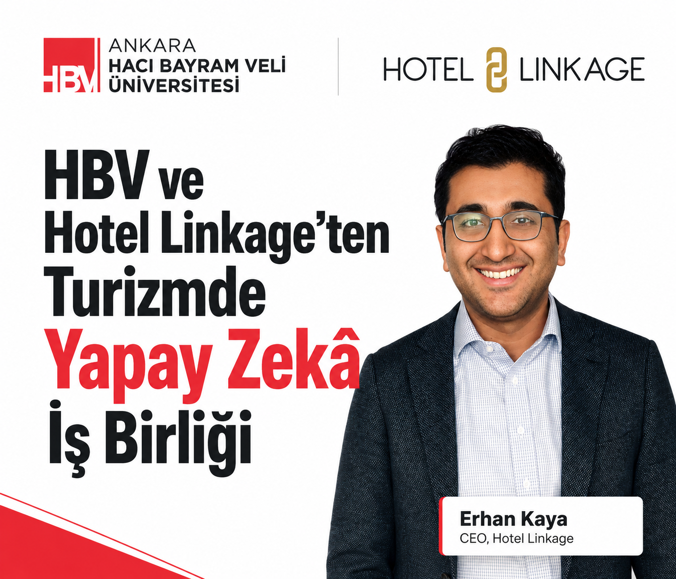 Hotel Linkage tarafından geliştirilen yapay zekâ destekli otel misafir iletişimi ve operasyon platformu RecepAI, Ankara Hacı Bayram Veli Üniversitesi Turizm Fakültesi’nde üç akademik yıl boyunca ders kapsamında eğitim aracı olarak kullanılacak.