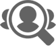 a magnifying glass with a person 's face in it .