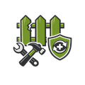 Green fence with wrench, hammer, and shield repair icon