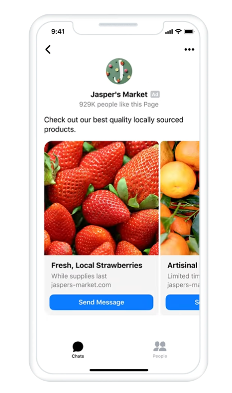 Facebook Messenger Anzeige
