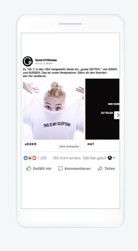 Werbeanzeigen im Karussell Format 