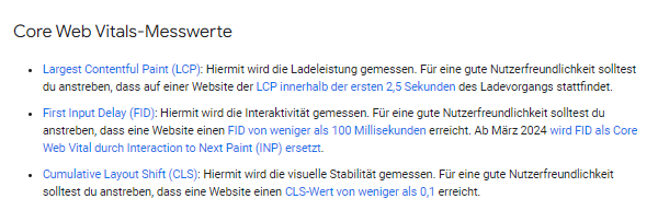 Die Core Web Vitals als Rankingfaktoren