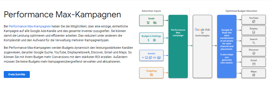Ausschnitt von neuen PMax Developer Guide