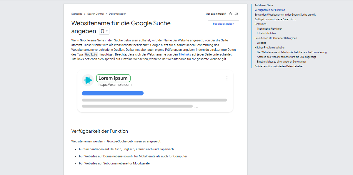 Grafik zu Google Site Names in allen Sprachen