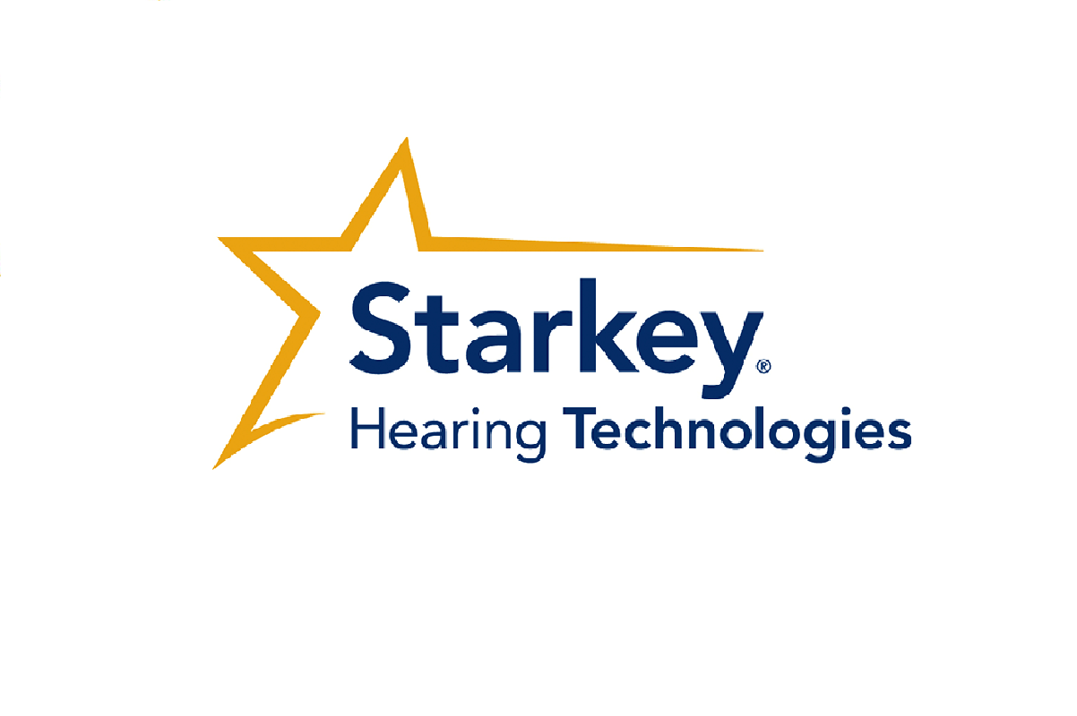 Starkey Hearing Technologies logo: blue text 