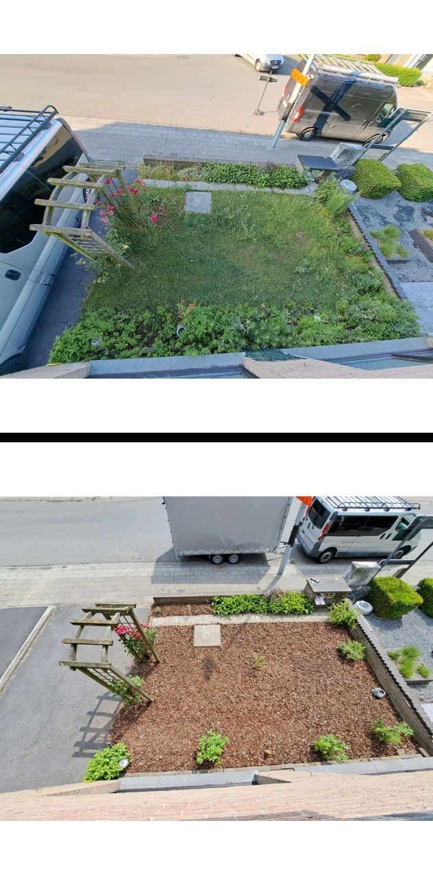 Verschil tussen oude tuin en gerenoveerde tuin door Bouwer