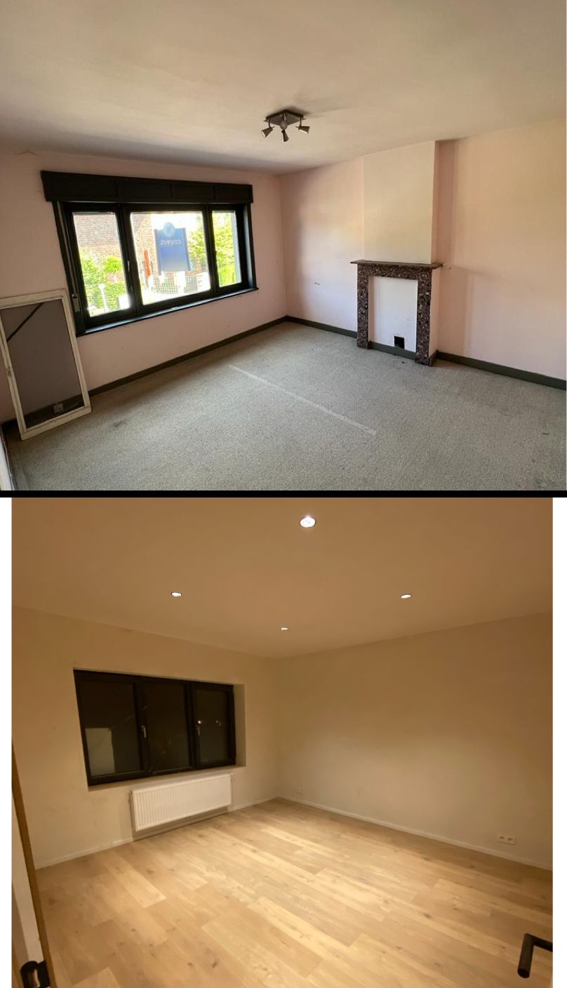 Verschil tussen een woonkamer en modern gerenoveerde woonkamer