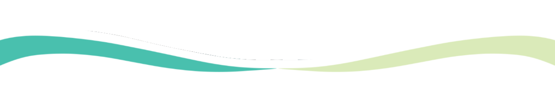 A horizontal wave-like graphic that transitions from teal on the left to light green on the right.