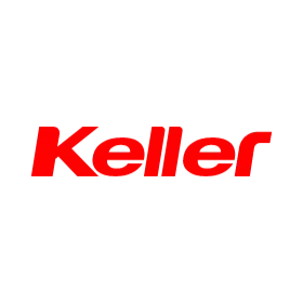 Logotipo rojo de Keller sobre fondo blanco