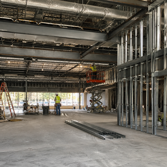 Commercial construction project interior build-out
