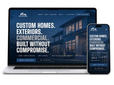 Norbrook Construction website built by Contractor Marko shown on desktop and mobile